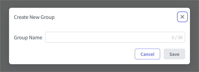 Create sender group dialog