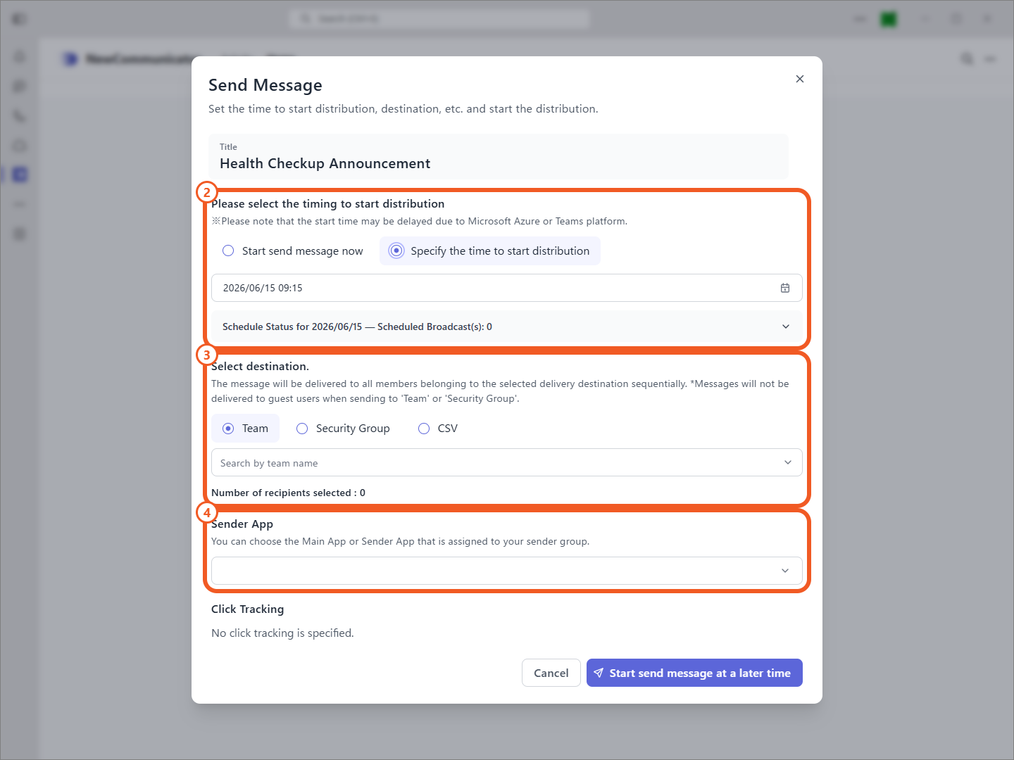 Production delivery settings