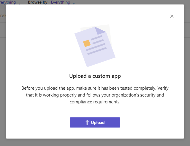 Confirm custom app upload