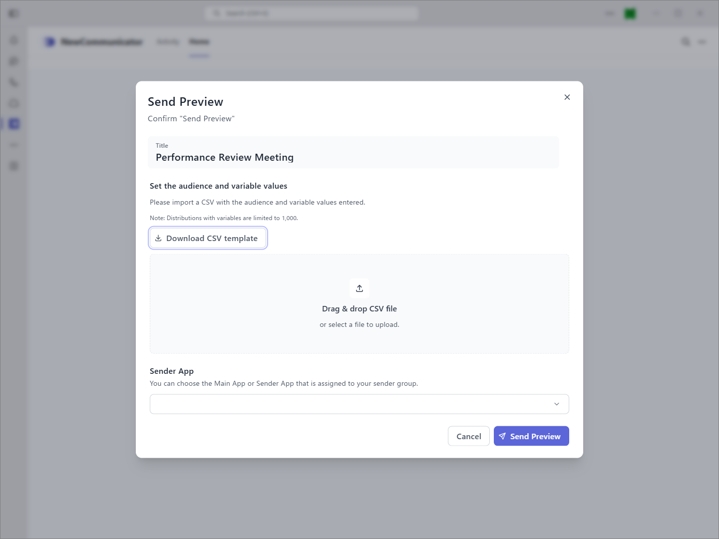Test delivery with variables